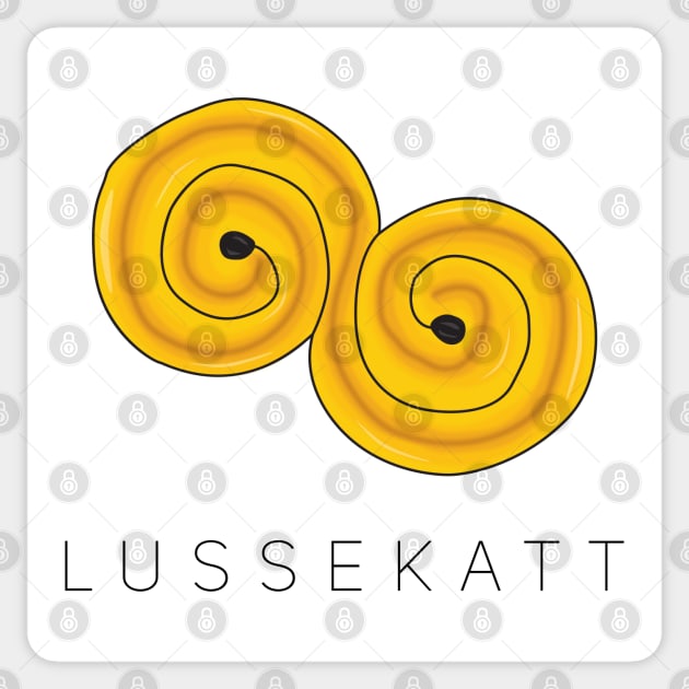 Swedish Lussekatt Lucia Saffron Bun Sticker by 66LatitudeNorth